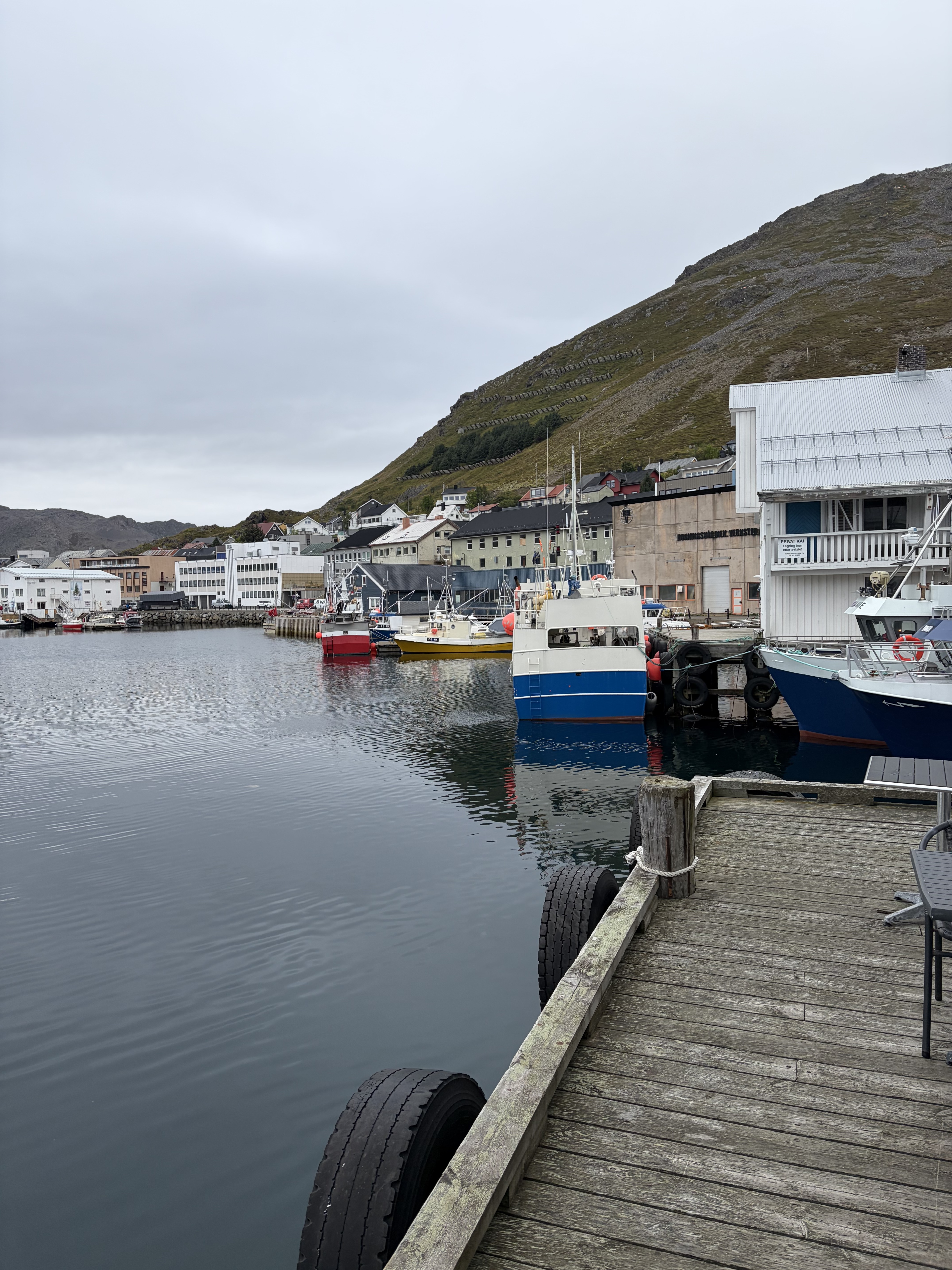 Havn og tettsted langs kysten