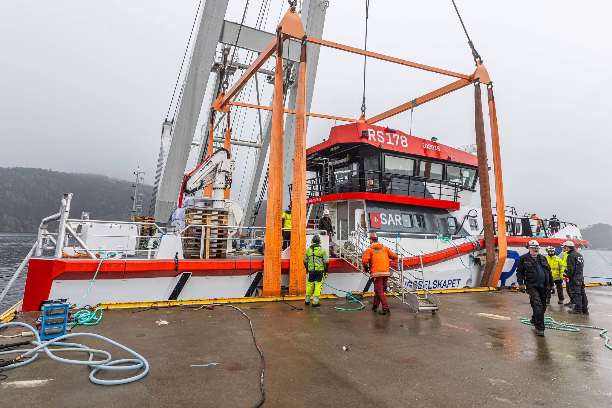 RS 178 ved kai under sjøsettingen.